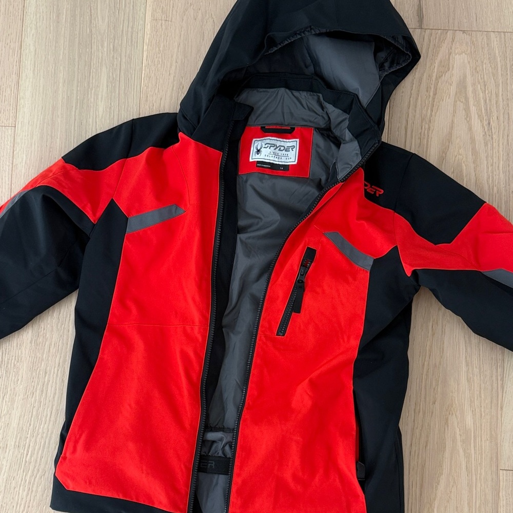 Spyder Kids Red and Black Raincoat